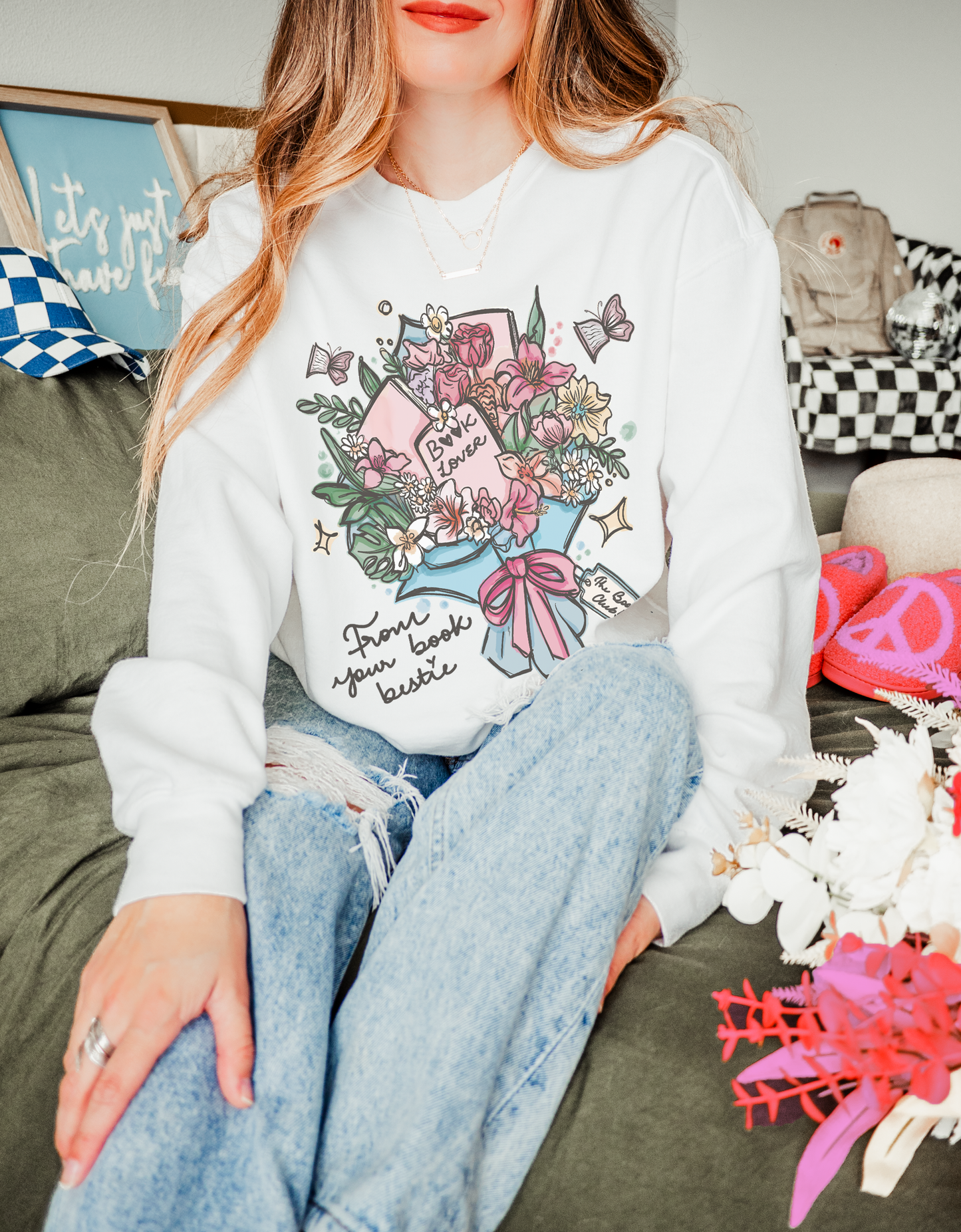 Book Bouquet Sweatshirt For Book Besties