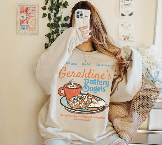 Geraldine's Buttery Bagels Sweatshirt - Retro