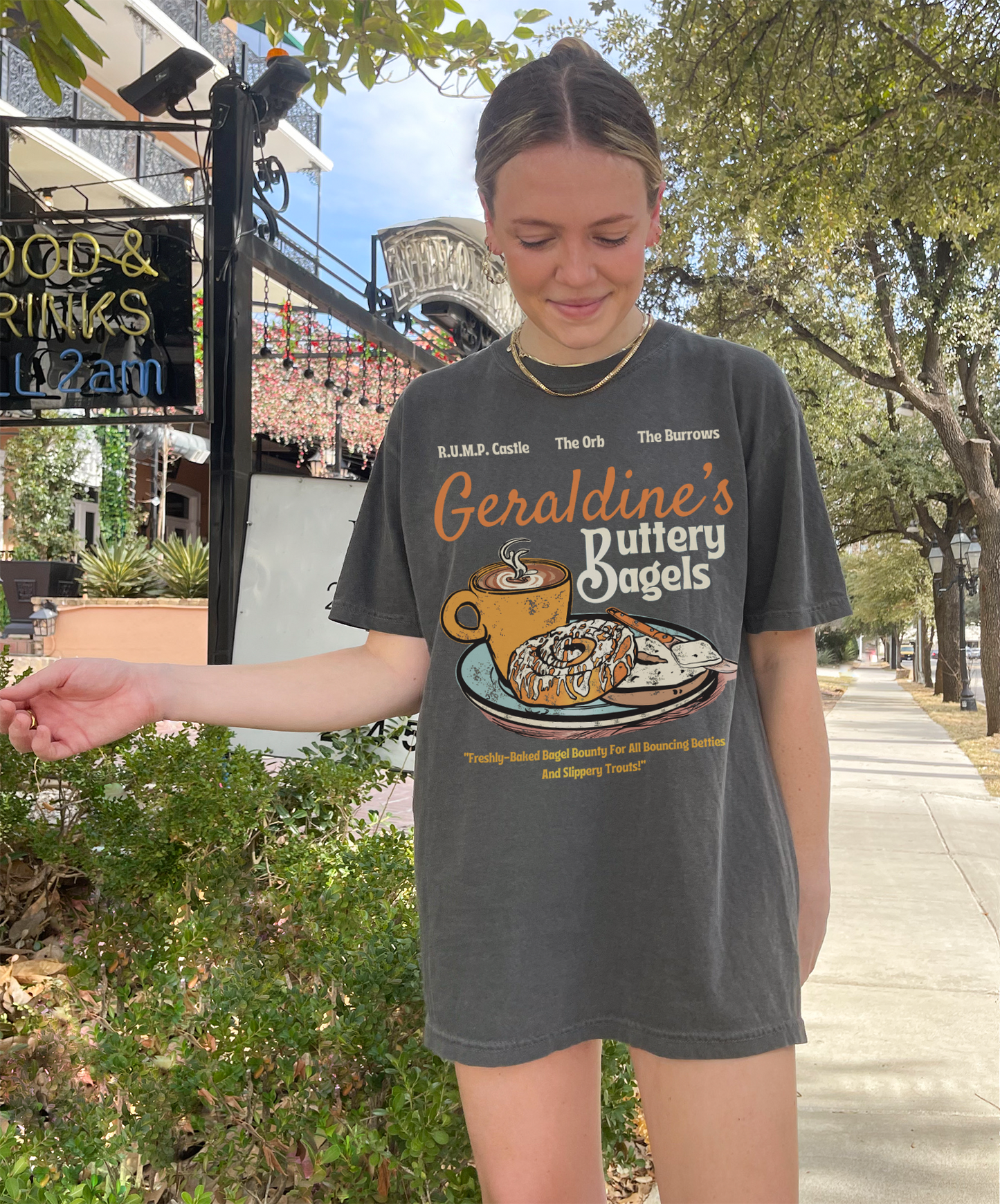 Geraldine's Buttery Bagels Shirt - Retro