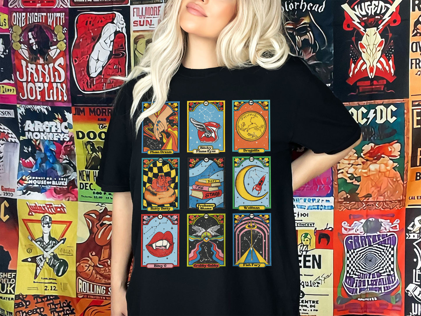 Zodiac Academy Character Nickname Shirt - Retro Tarot Card Art