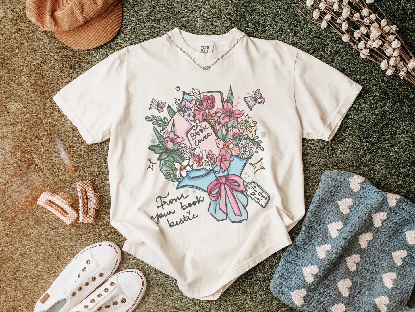 Book Bouquet Tee For Book Besties