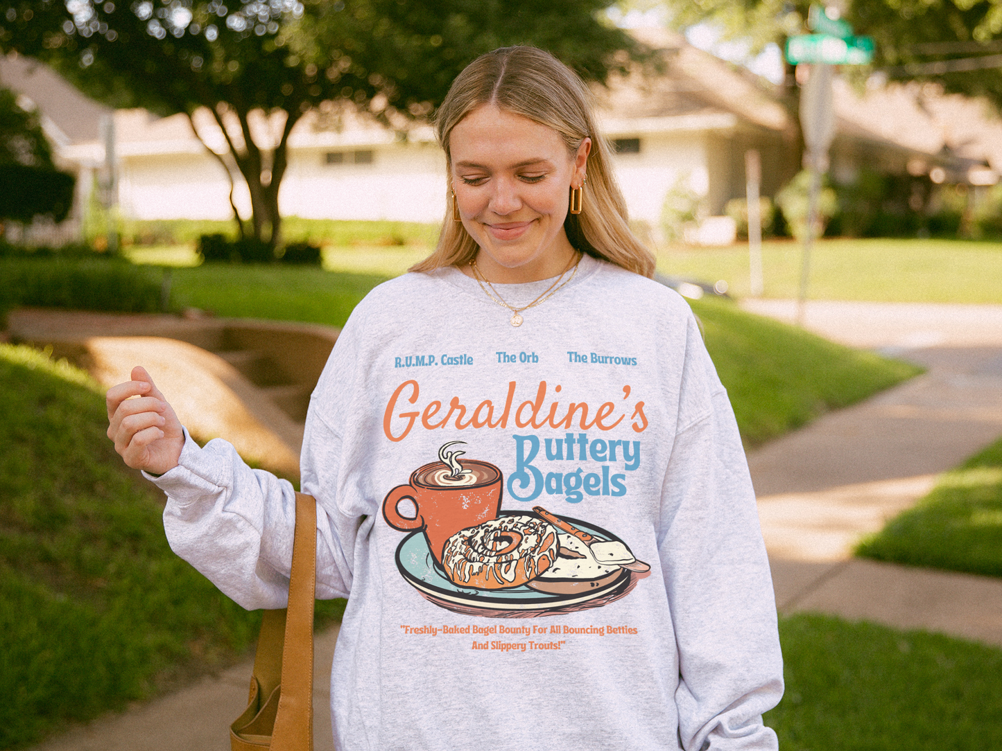 Geraldine's Buttery Bagels Sweatshirt - Retro