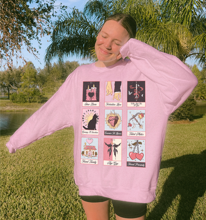 Romance Tropes Tarot Card Sweatshirt