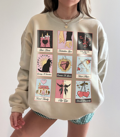 Romance Tropes Tarot Card Sweatshirt