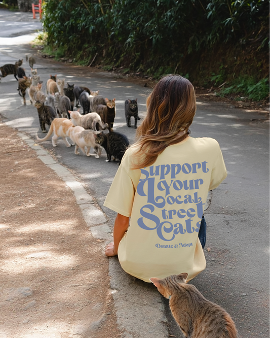 Support Your Local Street Cats T-shirt Gift For Cat Mom Shirt Feral Animal Tee Cat Lover Anti Social Reader Kitty Biscuits Adopt Dont Shop
